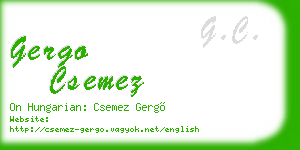 gergo csemez business card